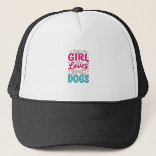 Boné Menina Ama Cachorros Tipografia de Gravura Vintage
