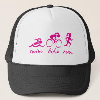 Boné Menina funcionada bicicleta da natação tri