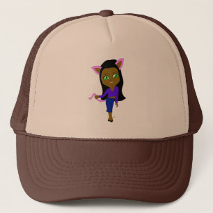 Boné menina-gato chibi