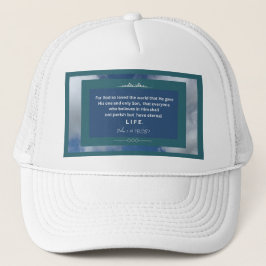 Boné Mensagem de Amor - John 3-16 - White Trucker Hat