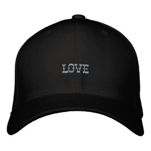 Boné Mensagem de Amor Preta Flexfit Wool Tamanho P/M Co