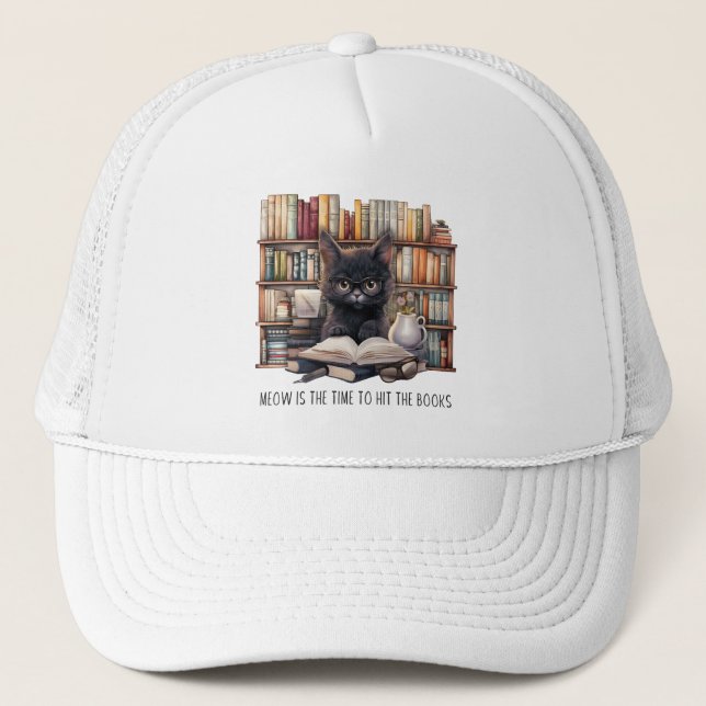 Boné Meow É A Hora De Atingir Os Livros (Frente)