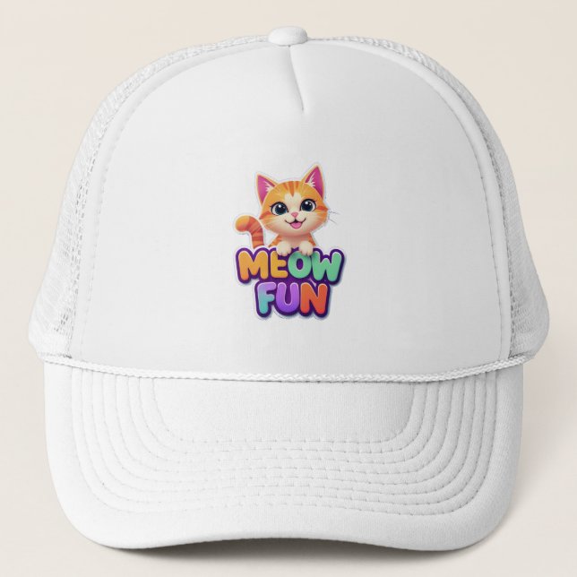 Boné Meow Fun - Chapéu de Gato Sorridente Fofo (Frente)
