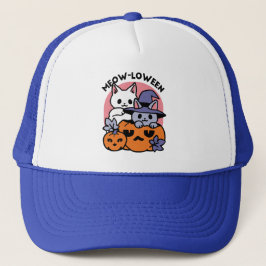 Boné Meow-Loween - Design de Gato de Halloween