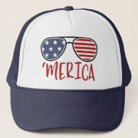 Merica 4 de julho Óculos de sol Verão chapéu de ca
