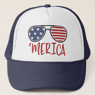 Boné Merica 4 de julho Óculos de sol Verão chapéu de ca