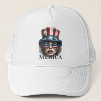 Boné Merica Girl, 4 de julho Gelam Girl com estrelas