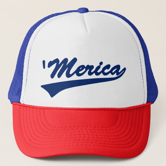 Boné 'Merica Swoosh Red White e Blue Trucker Hat (Frente)