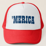 Boné Merica Trucker hat para a festa de 4 de julho<br><div class="desc">O chapéu de caminhoneiro Merica para a festa do dia da Independência de 4 de julho. Patriótico quarto do boné de julho. Equipe EUA.</div>