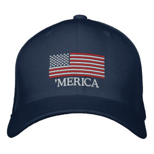 Boné 'MERICA US Flag Embroiderado Hat