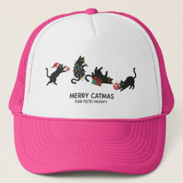 Boné Merry Catmas Naughty Kitten Funny Christmas Hat