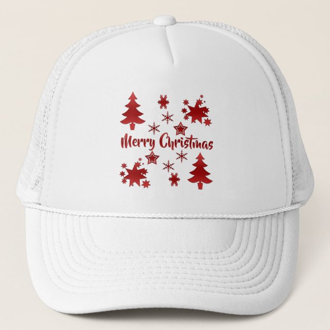 Boné Merry Christmas, Holiday Red Design, (Frente)