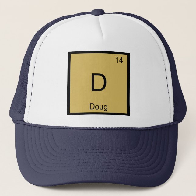 Boné Mesa Periódica do Elemento de Química de Nome Doug (Frente)