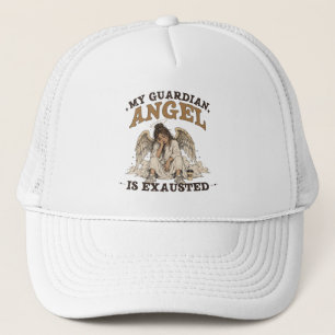 Boné Meu Anjo da Guarda Está Exausto Gráfico Vintage