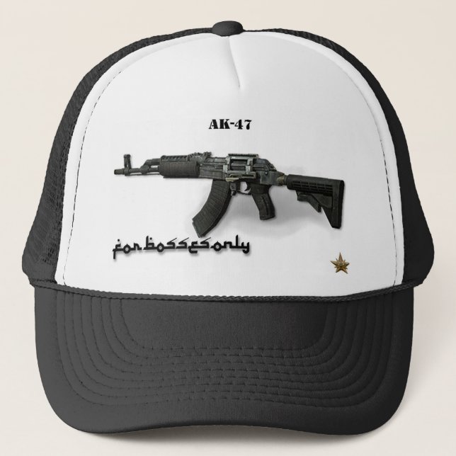 Boné Meu chefe AK - 47 para sua cara (Frente)