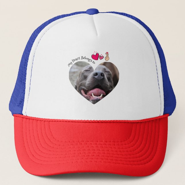 Boné Meu Coração Pertence à foto personalizada do cacho (Frente)