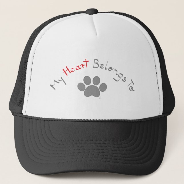 Boné Meu coração pertence a Pet Paws (Frente)