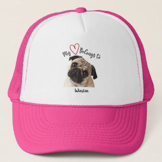 Boné Meu Coração Pertence a Pug Hat