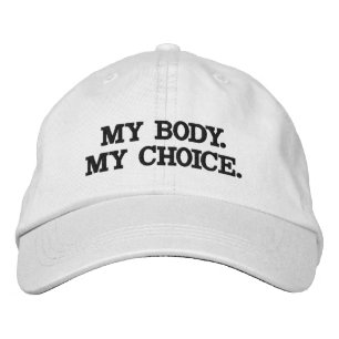 Boné Meu corpo, minha escolha, pró-aborto preto e branc