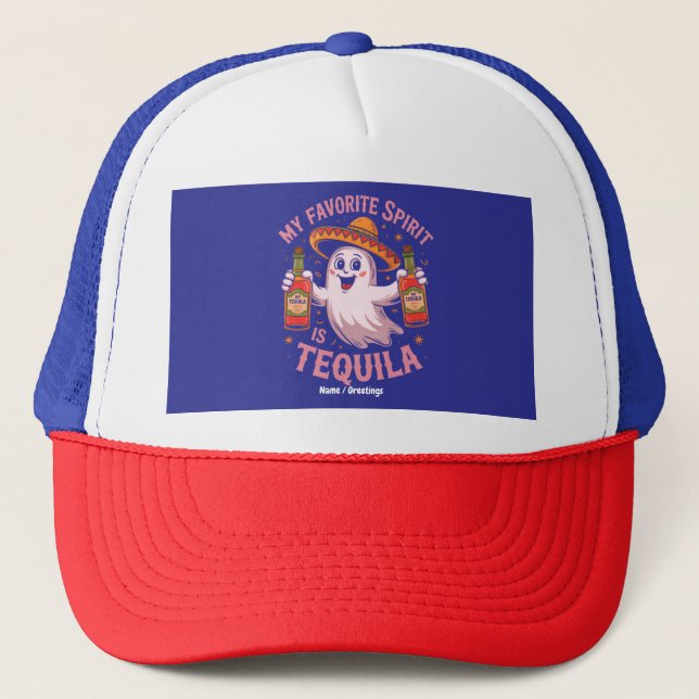 Boné Meu Espírito Favorito É Tequila Bebendo No Hallowe (Frente)