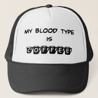 Boné Meu tipo de sangue é chapéu do café