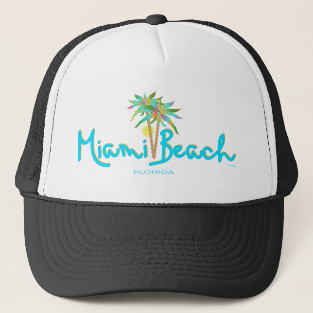Boné Miami Beach, Florida, eu te amo (Frente)