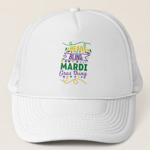 Boné Miçangas e Brilho É uma Coisa de Mardi Gras