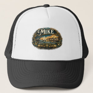 Boné Mike Mystic Connecticut Nome Náutico Vintage