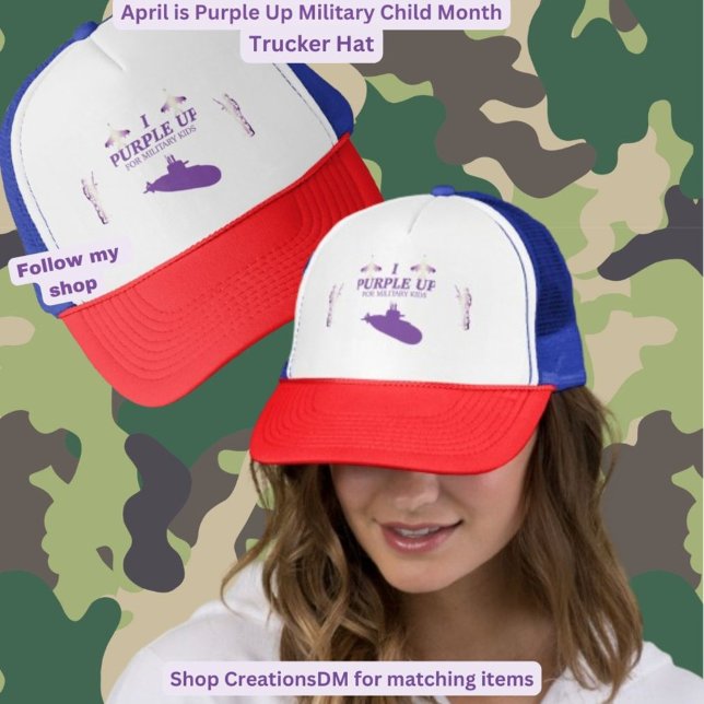 Boné Militares - Eu Roxo para Crianças Militares (Criador carregado)