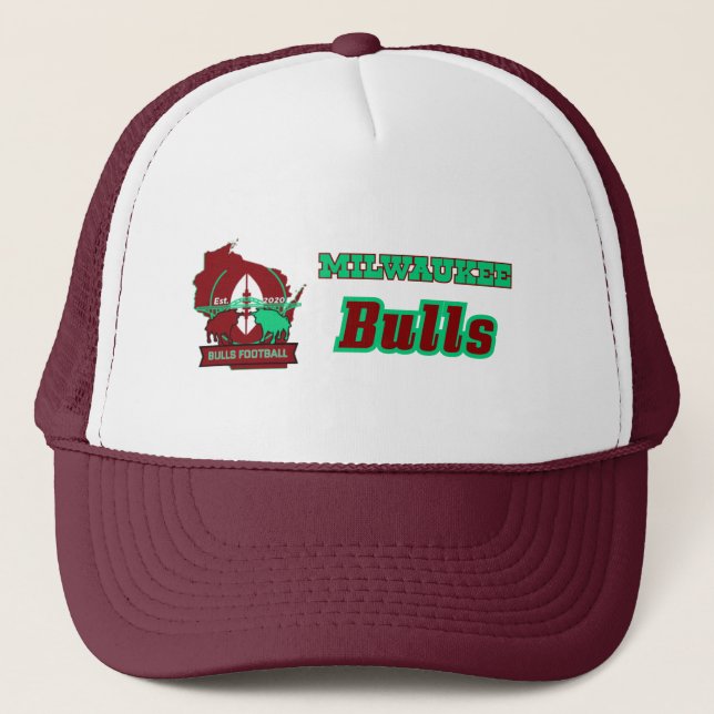 Boné Milwaukee Bulls Maroon/White Trucker Hat (Frente)