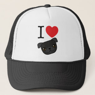 Boné Mim Pugs pretos do coração