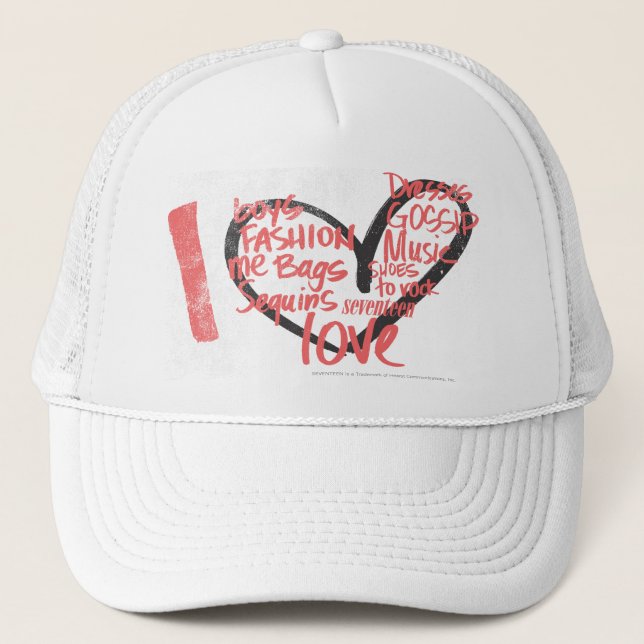 Boné Mim rosa dos grafites do coração (Frente)