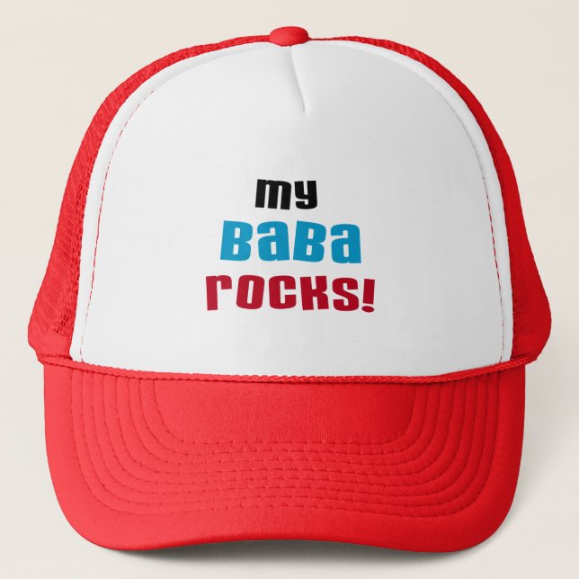 Boné Minha Baba Rocks T-shirts e presentes (Frente)