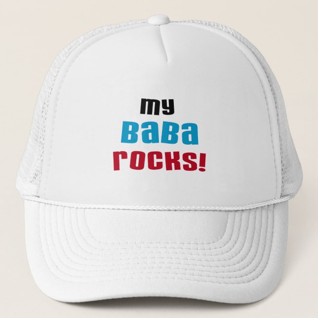 Boné Minha Baba Rocks T-shirts e presentes (Frente)