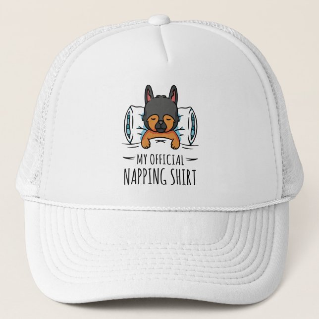Boné Minha camisa oficial para soneca com cachorro dorm (Frente)