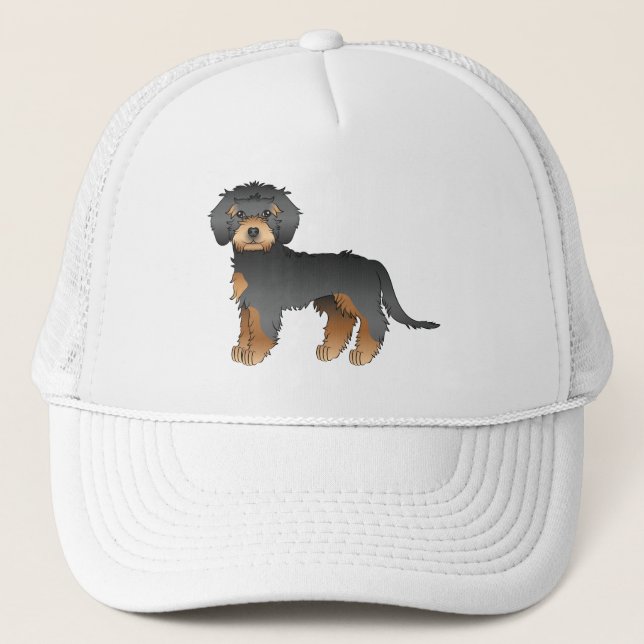 Boné Mini Goldendoodle Preto e Dourado Cachorro de Dese (Frente)