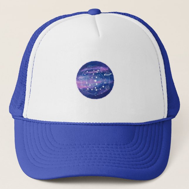 Boné Minimal Galaxy Moon Design | Cosmic Aesthetic Art (Frente)
