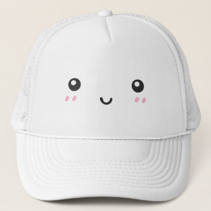 Boné Minimalista Trucker com Rosto Feliz e Corado