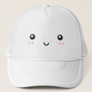 Boné Minimalista Trucker com Rosto Feliz e Corado 