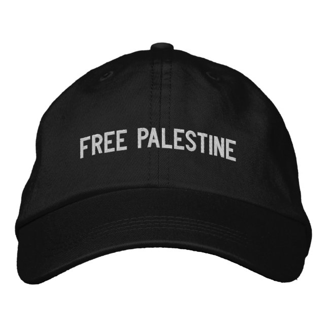 Boné Mínimo de texto personalizado branco da Palestina  (Frente)