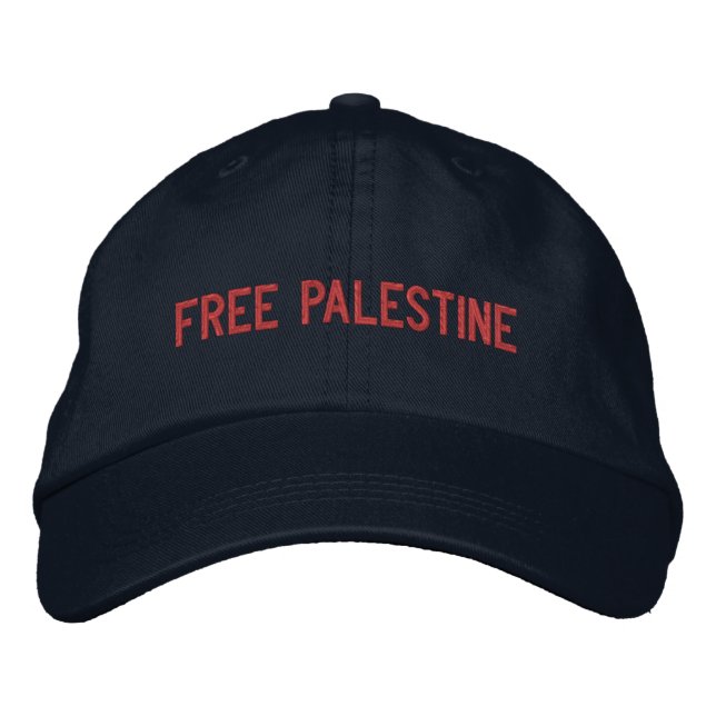 Boné Mínimo de texto personalizado vermelho da Palestin (Frente)