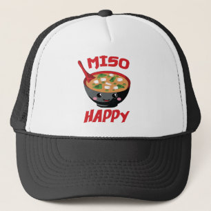 Boné Miso Happy Funny Comida Kawaii