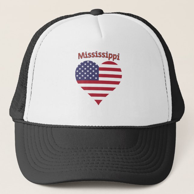 Boné Mississippi American Flag Heart (Frente)