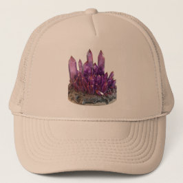 Boné Misterioso cluster de cristais roxos