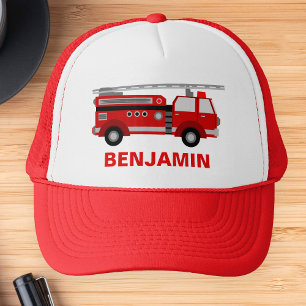 Boné Miúdos do sapador-bombeiro do carro de bombeiros