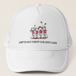 Boné Moças Personalizadas Liga de Golfe RED Hat - Nome 