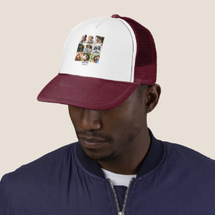 Boné Modelo de Colagem de Fotos 9 Personalizada para Ca