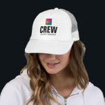 Boné Modelo Personalizado do Membro da Tripulação do Fu<br><div class="desc">Modelo Elegante Personalizável Moderno Cria Seu Próprio Logotipo De Imagem De Upload Foto Foto White Trucker Security Hat For Men & Women.</div>