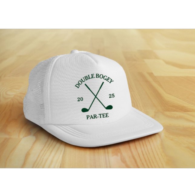 Boné Modern Custom Funny Golf Lover Green Text (Modern custom golf lover green text trucker hat)