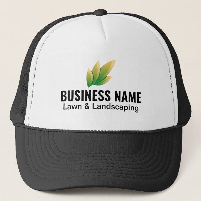 Boné Modern Green Leaf Landscaping Logo (Frente)